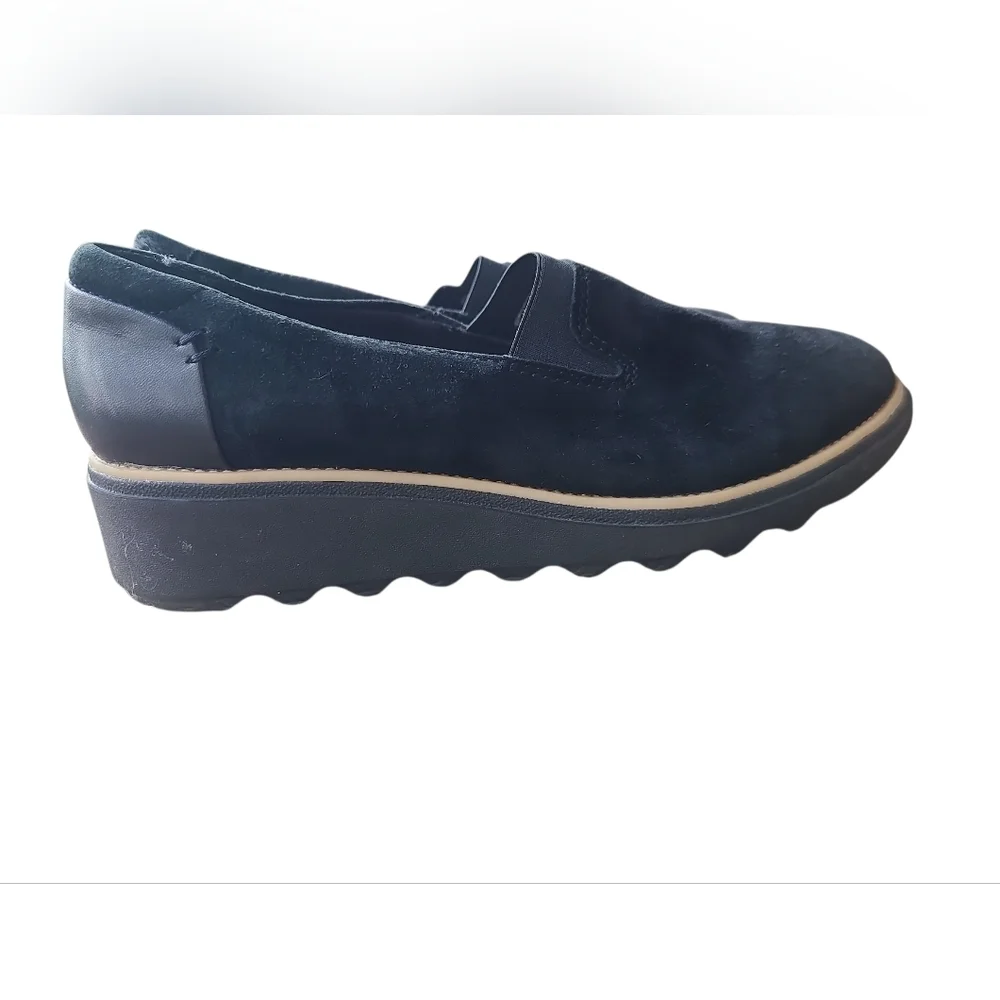 Clarks Black Suede Women's Loafers